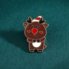 Men's Christmas Pattern Red Alloy Pin