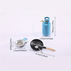 Mini Roadside Stall Model Accessories 1:12 Gas Can Stove Pot Shovel Decoration