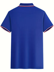 Men's Deer Graphic Polo Shirt Casual Stretch Button-Up Short Sleeve