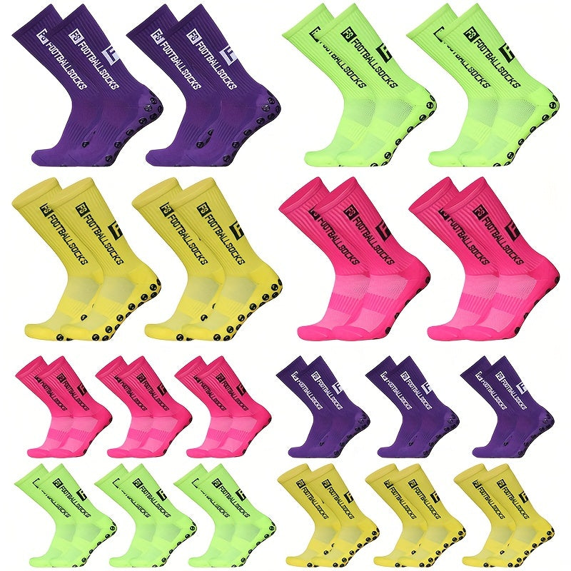 5 Pairs Non-Slip Mid-Calf Football Socks