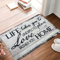 Love At Life & Home Flannel Bath Mat Modern Bathroom Rug