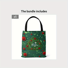 Christmas Canvas Bag Lightweight Shoulder Bag Tote Bag Handbag Shopping Bag