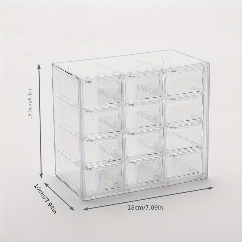 Transparent Grid Storage Box Drawer Organizer Jewelry Storage