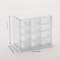 Transparent Grid Storage Box Drawer Organizer Jewelry Storage