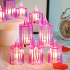 Yellow Purple Projection Candle Light LED Flameless Candle Lamp