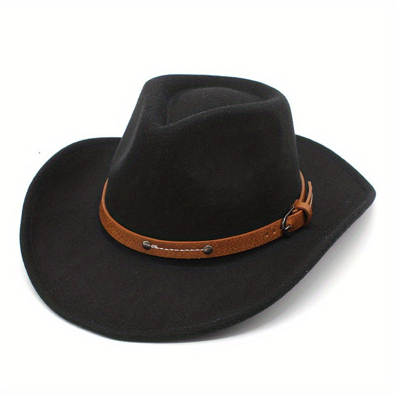 Casual Sunshade Straw Hat with Belt & Metal Buckle for Travel Seaside