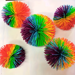 5pcs Stretchy Rubber Balls Durable Squeeze Toys Vibrant Rainbow Colors