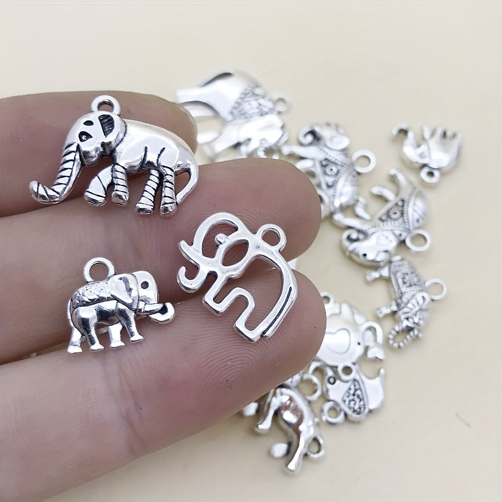 30pcs Antique Silver Elephant Charms Pendants DIY Jewelry Making Findings