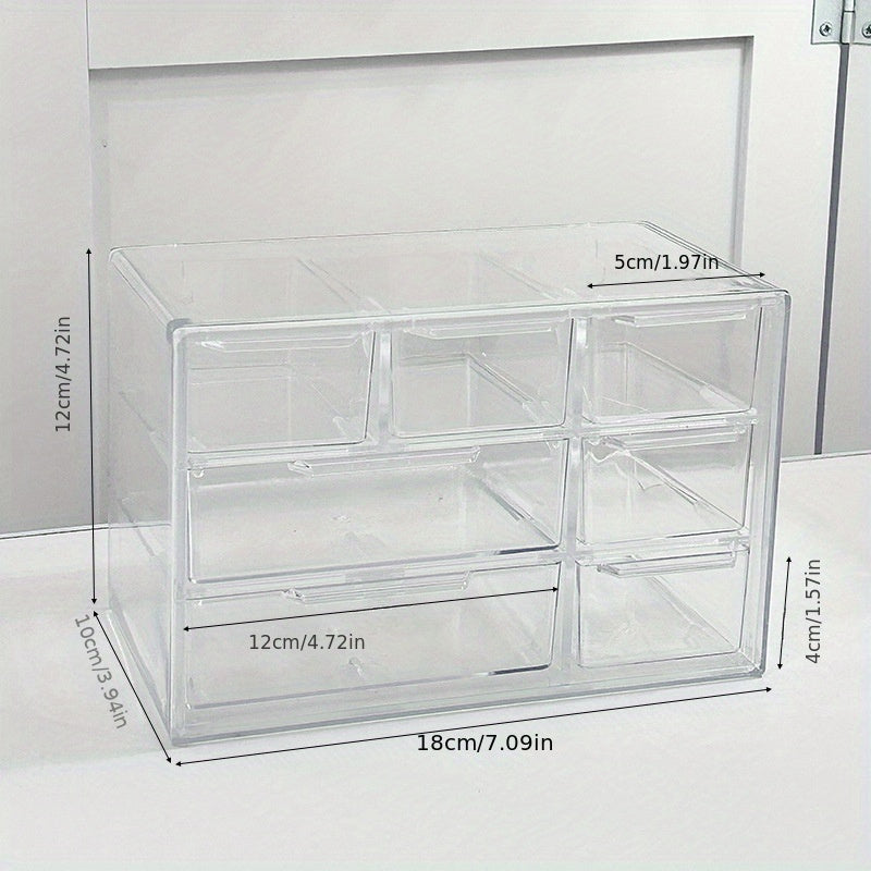 Transparent Grid Storage Box Drawer Organizer Jewelry Storage
