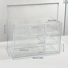 Transparent Grid Storage Box Drawer Organizer Jewelry Storage