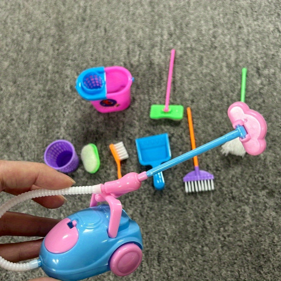 9pcs Mini Dollhouse Cleaning Tools DIY Household Accessories