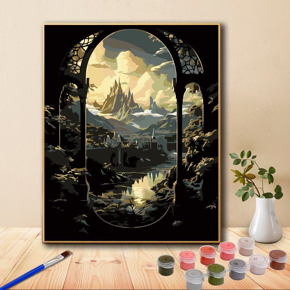 Fantasy Landscape Paint By Numbers Kit Unframed DIY Art Craft Set