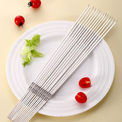 10pcs Stainless Steel BBQ Skewers for Kebab & Camping
