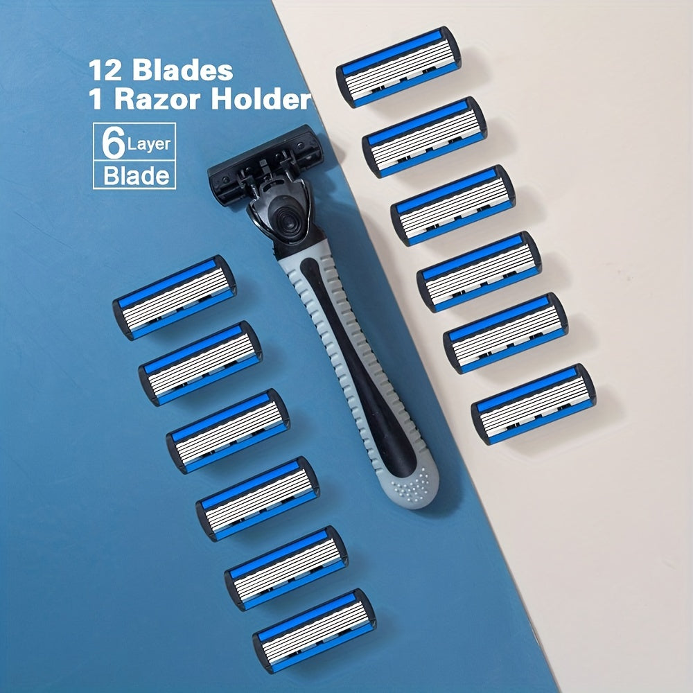 Sharp 6 Layer Razor Blades 12-24 Pcs Replacement Blades Wet Shaving Safety Razor
