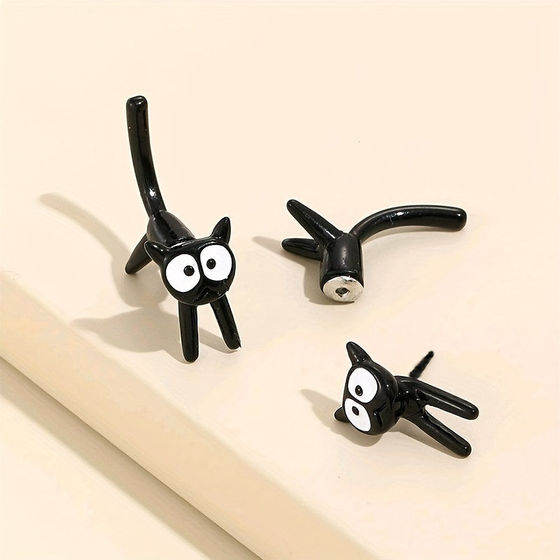 Cartoon Cat Stud Earrings for Girls