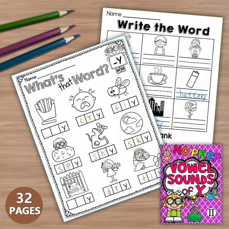 Phonics Activity Workbook: Master Vowel Sounds Reading & Writing for Kids