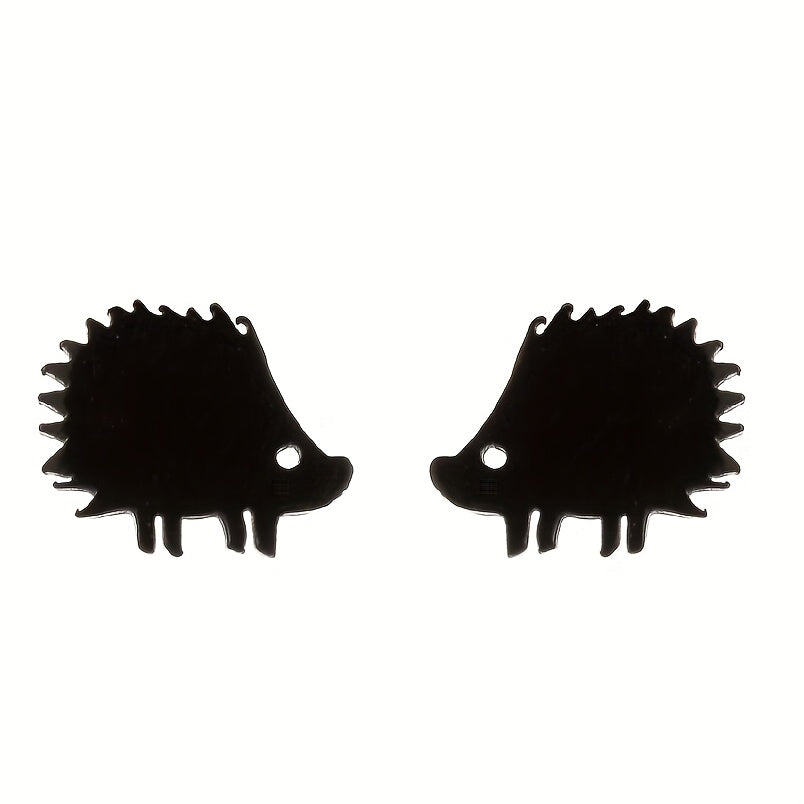 2pcs Men's Stainless Steel Hedgehog Stud Earrings
