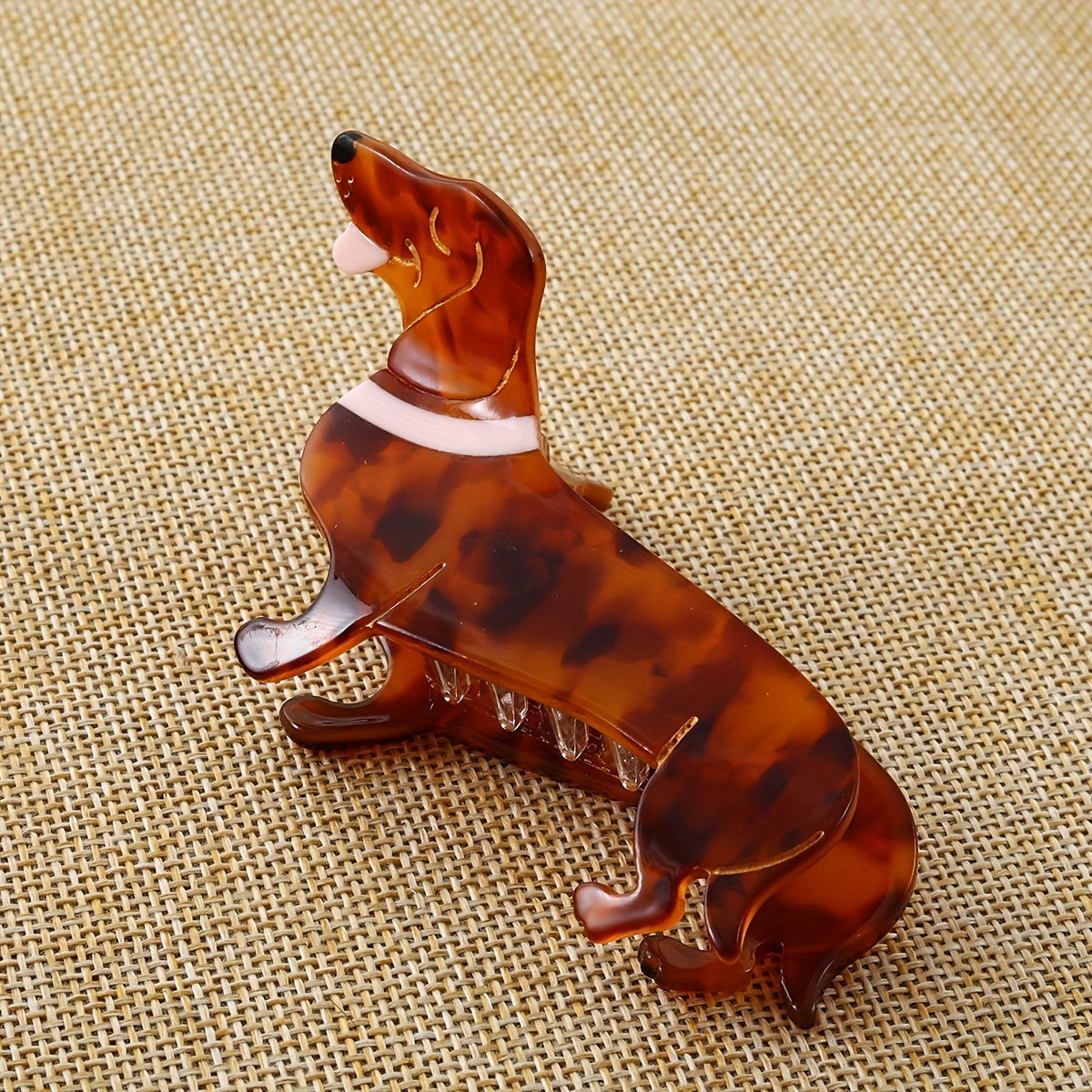 Acrylic Brown Dog Hair Claw Ponytail Holder Hair Accessories