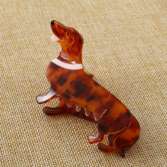 Acrylic Brown Dog Hair Claw Ponytail Holder Hair Accessories