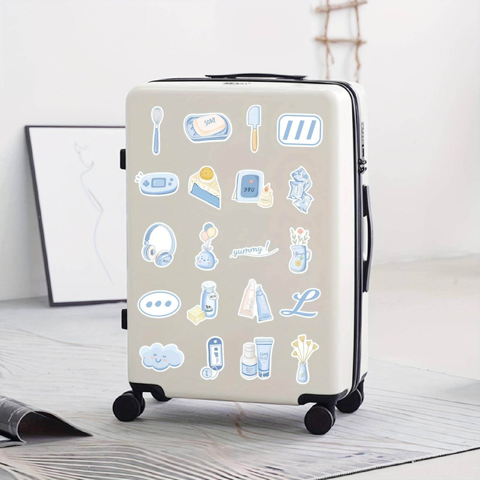 61pcs Fresh Creative Series Stickers DIY Waterproof Stickers