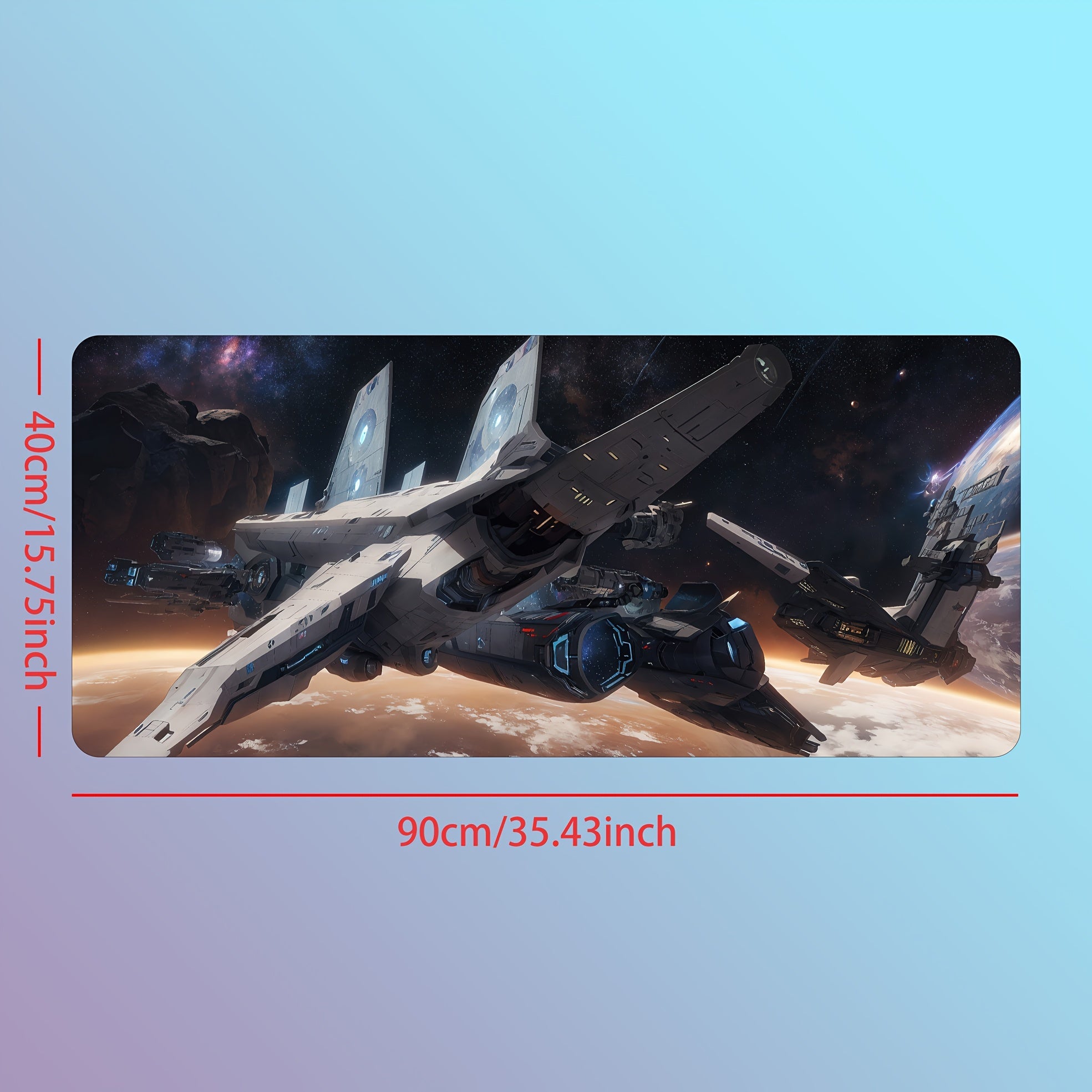 Large Star Battleship Mouse Pad - Non Slip Desk Pad