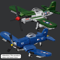 562pcs Propeller Airplane Building Blocks Vintage Fighter Model DIY Puzzle Toy