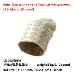 Geometric Jacquard Beanie Y2K Knit Hat Solid Hip Hop Elastic Skull Hat