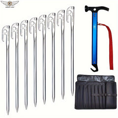 8pcs 420 Stainless Steel Ground Nails Camping Tent Canopy Stakes