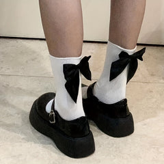4 Pairs Bow Decor Socks Women's Stockings
