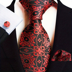 3pcs Paisley Jacquard Necktie Set For Men