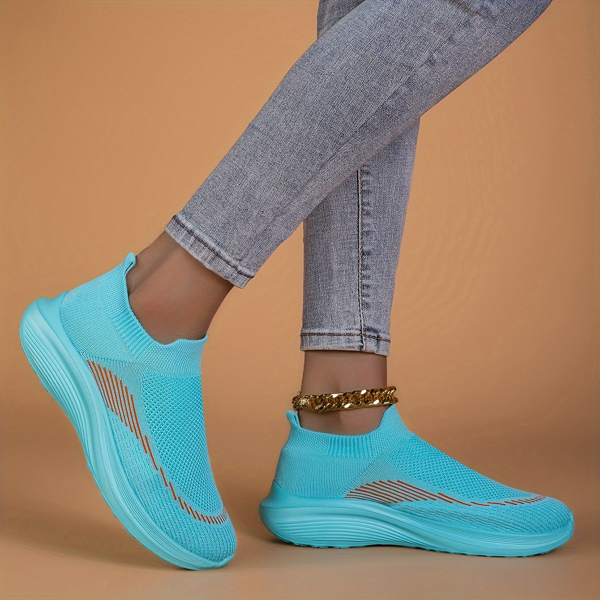 Women's Lightweight Slip-on Walking Shoes Breathable Platform Sports Sneakers