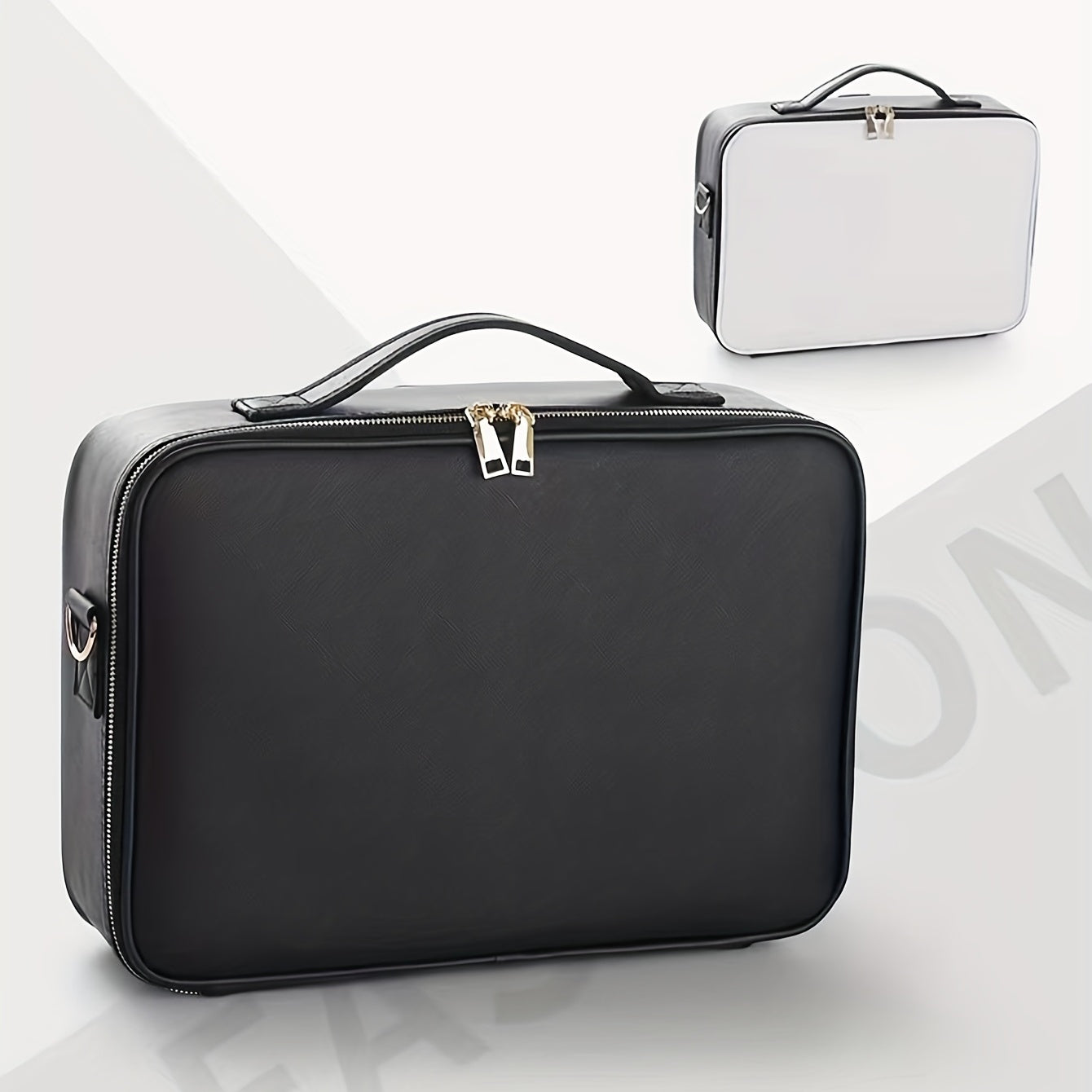 Waterproof Portable Makeup Organizer Bag with Adjustable Dividers