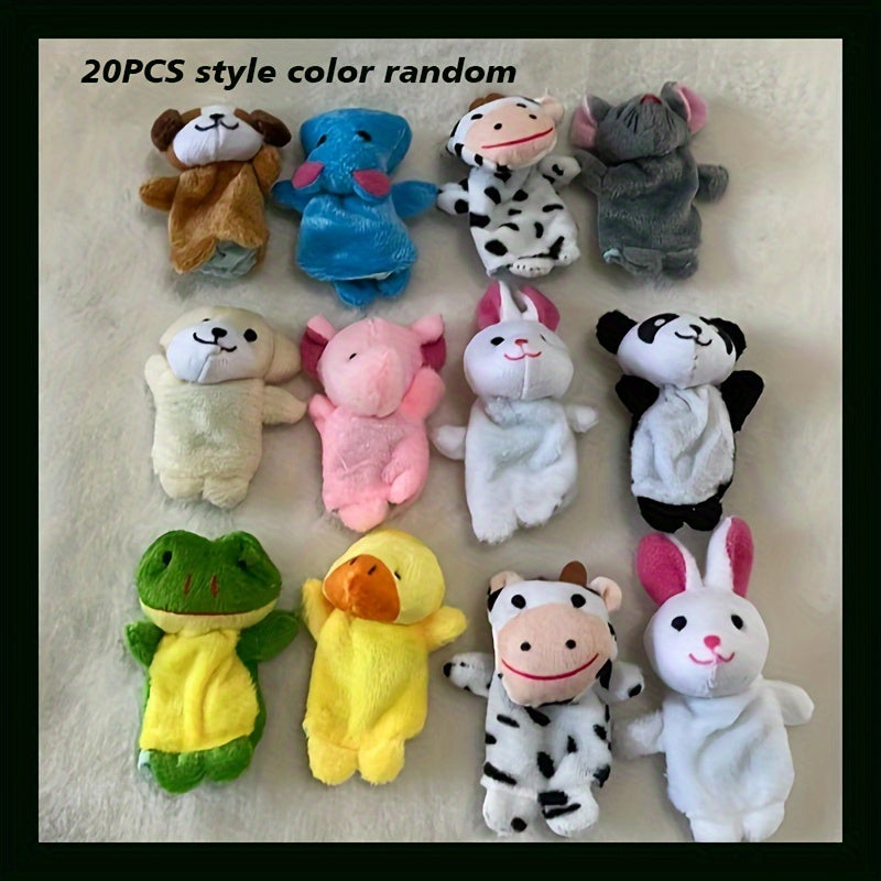 10/20pcs Mini Soft Plush Animal Finger Puppet Set Kids Doll Toy Combo