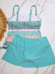  Striped Print Tankini Set