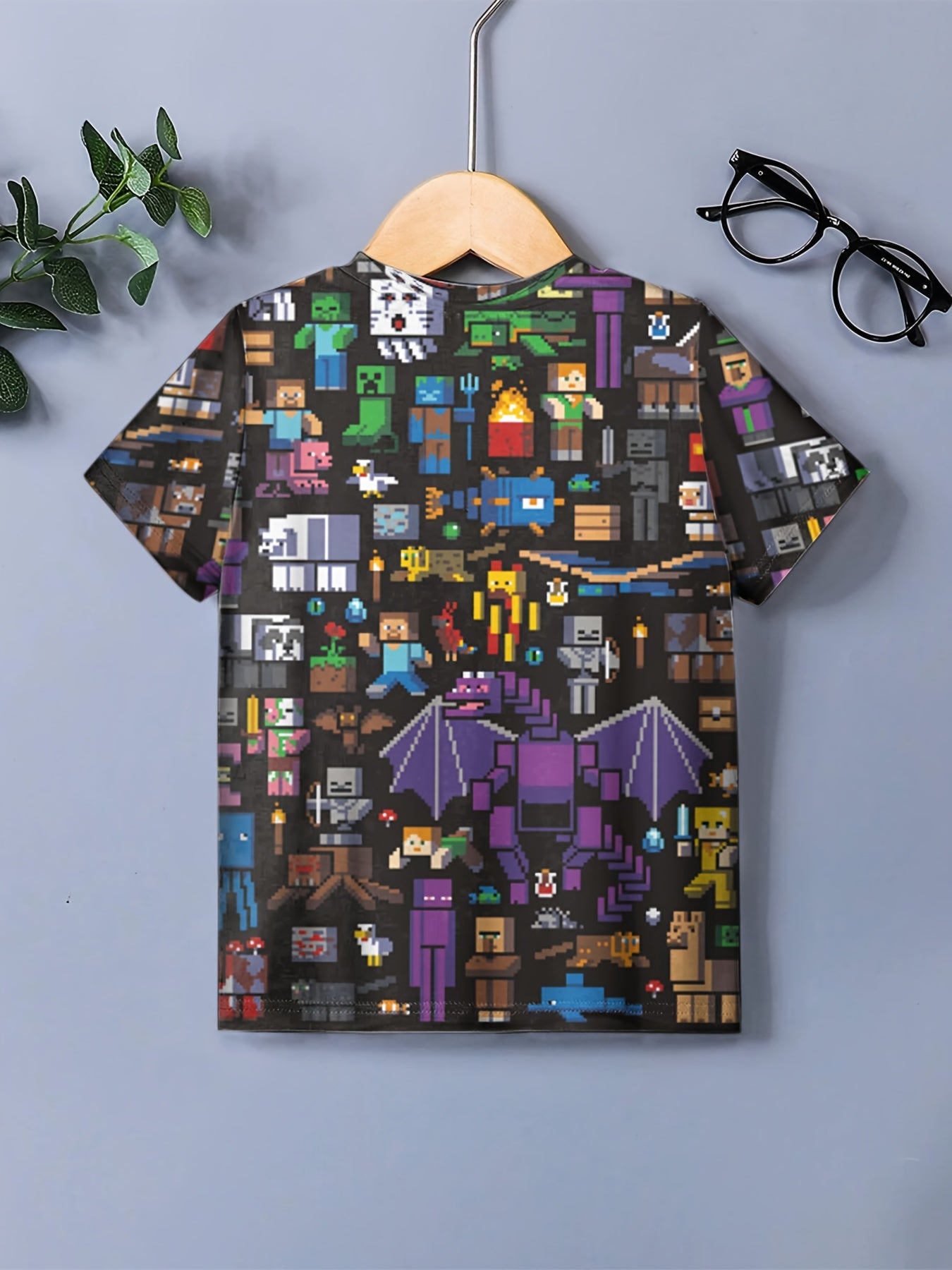 Kids 3D Print Casual T-shirt Building My Wonderful World Tees Top