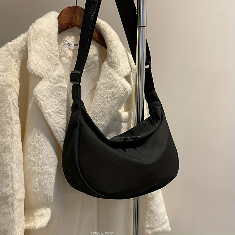 Women's Crossbody Bag Solid Hobo Shoulder Bag For School