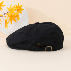 Unisex Adjustable Octagonal Hat, Retro Literary Style, One Size Fits All