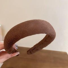 Sweet Vintage Hair Hoop for Girls - Furry Faux Hairband Headband
