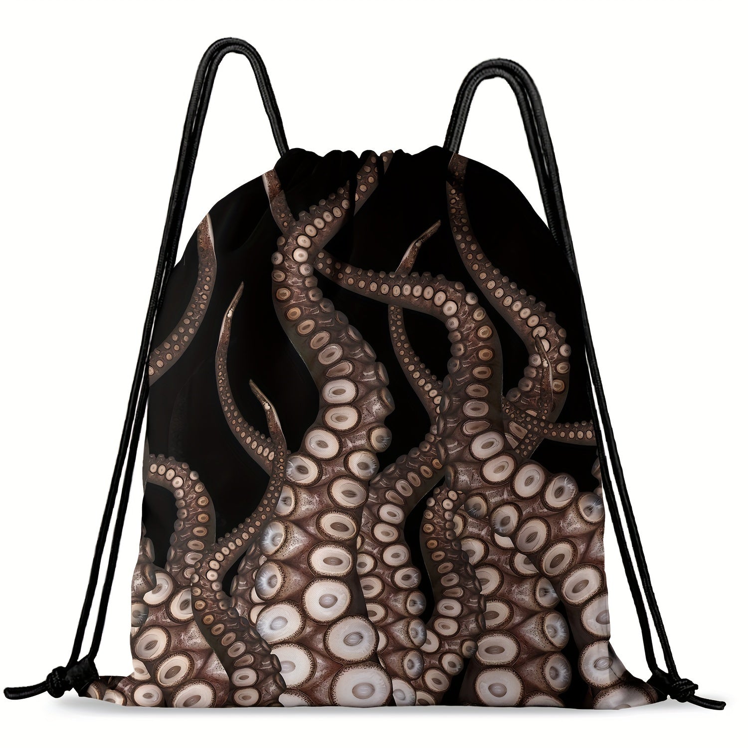 Halloween Flower Skull Drawstring Backpack Ghost Skull Elf Pattern