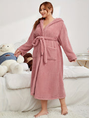  Women's Hooded Flannel Robe with Ears