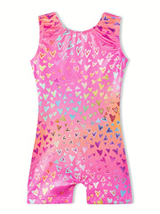 Gradient Heart Ballet Leotard for Girls