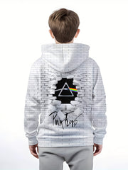 Boy's Breaking Wall Print Hoodie Kid's Hooded Sweatshirt