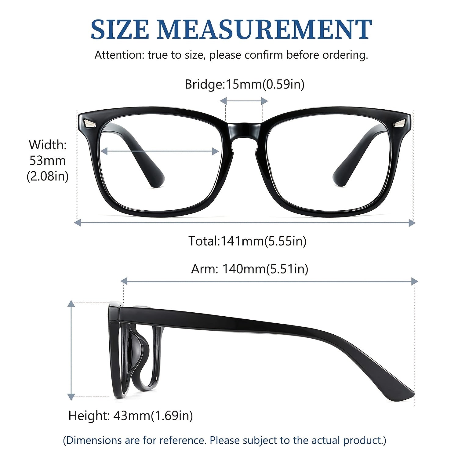 Light Blocking Eyestrain Clear Glasses For Women