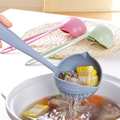 2 In 1 Leak Spoon Long Handle Plastic Soup Spoon