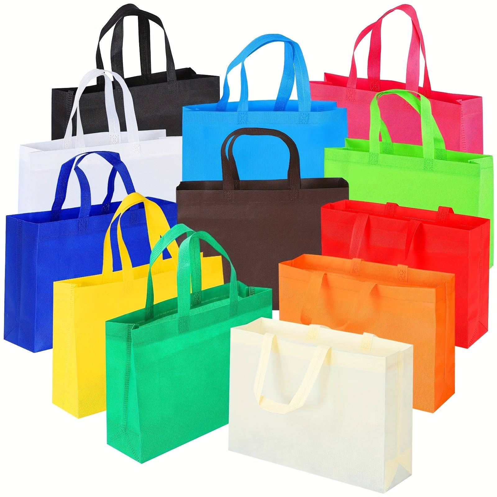 12 Non Woven Tote Bags Reusable Gift Bags With Handles Bulk Gift Bags