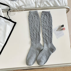 Solid Calf Socks Knee High Stockings Women's Hosiery