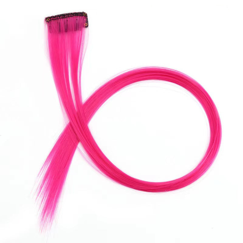 Y2K 5pcs Long Straight Highlight Hair Extension Clip-In Cosplay Synthetic