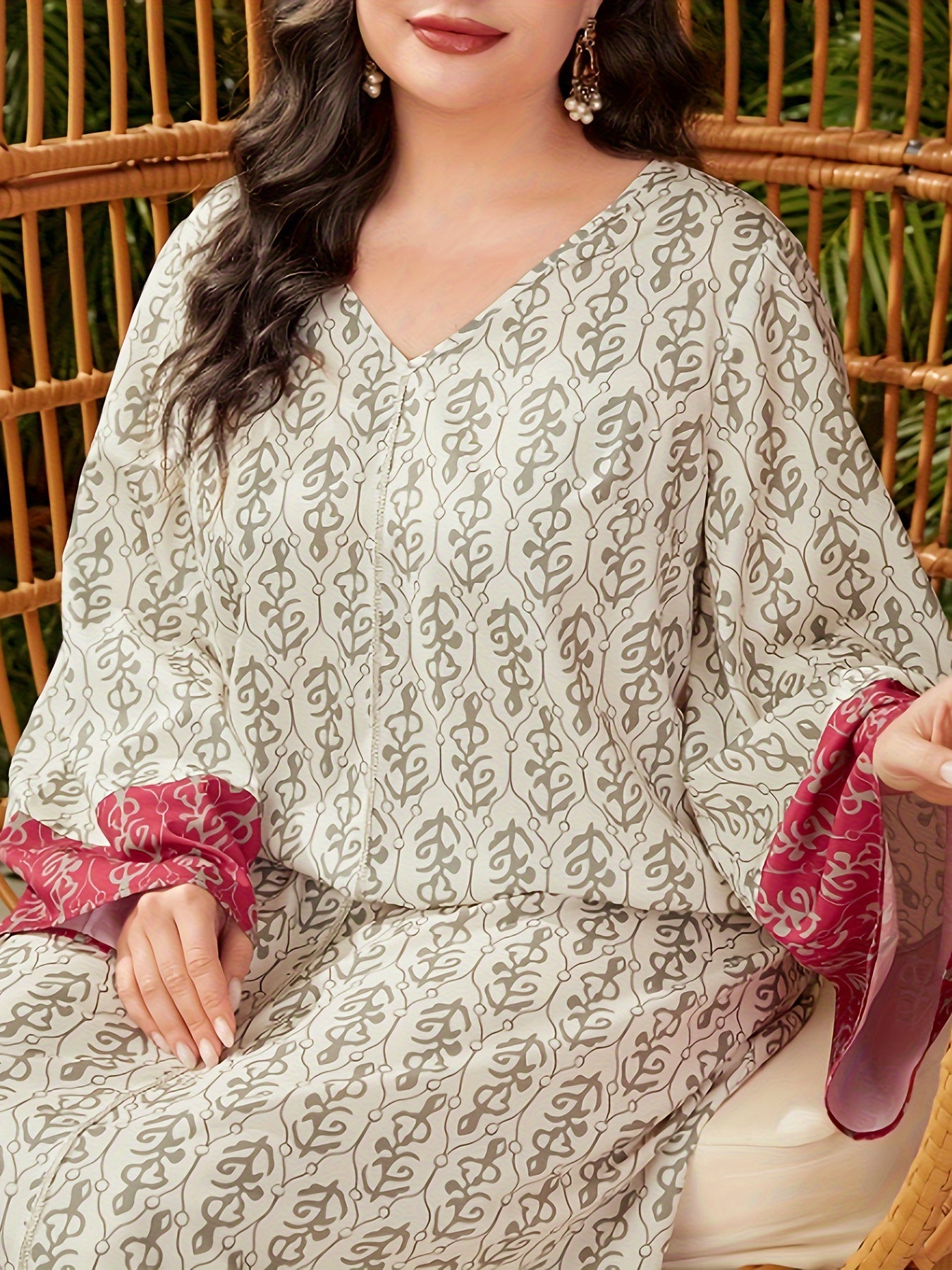  Jalabiya Dress Women's Plus Floral Print Maxi Dress