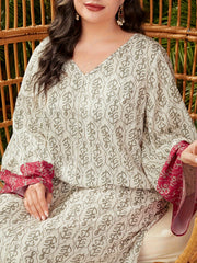  Jalabiya Dress Women's Plus Floral Print Maxi Dress