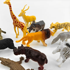 12-Piece Wildlife Figurines Set for Ages 3+: Lion Tiger Crocodile Giraffe Zebra